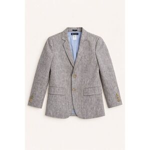 J.Crew Crewcuts Thompson Gray Linen Blazer Jacket Size 10 Classic‎
